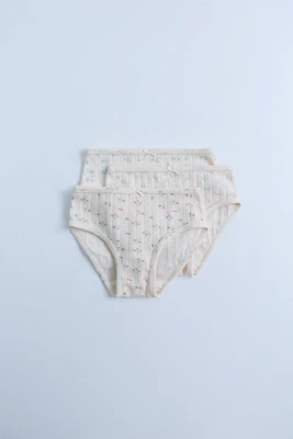 ZARA TIMELESS - THREE-PACK OF POINTELLE FLORAL UNDERWEAR