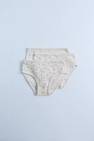 ZARA TIMELESS - THREE-PACK OF POINTELLE FLORAL UNDERWEAR