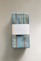 LOT SERVIETTES DE TABLE COTON RAYURES MULTICOLRES (LOT 4)