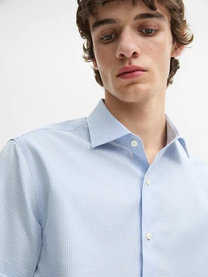 Slim fit check 100% cotton shirt