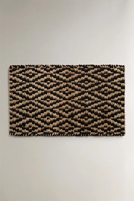 RECTANGULAR GEOMETRIC DESIGN JUTE DOORMAT