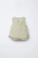 RUFFLED POPLIN TOP