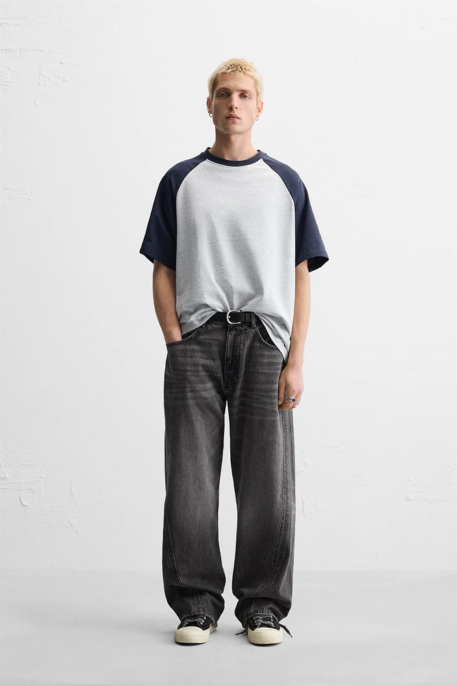 CONTRASTING SLEEVE T-SHIRT