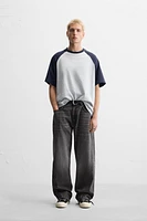 CONTRASTING SLEEVE T-SHIRT
