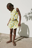 LEMON PRINT LINEN TOP