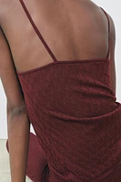 TOP À BRETELLES ET POINTELLE EN TRICOT