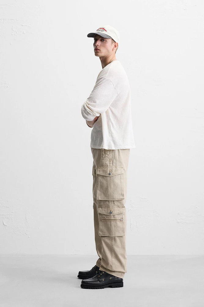 POCKET DENIM CARGO PANTS