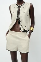 EMBROIDERED TASSEL VEST