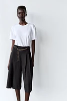 CHAIN BELT LONG SHORTS