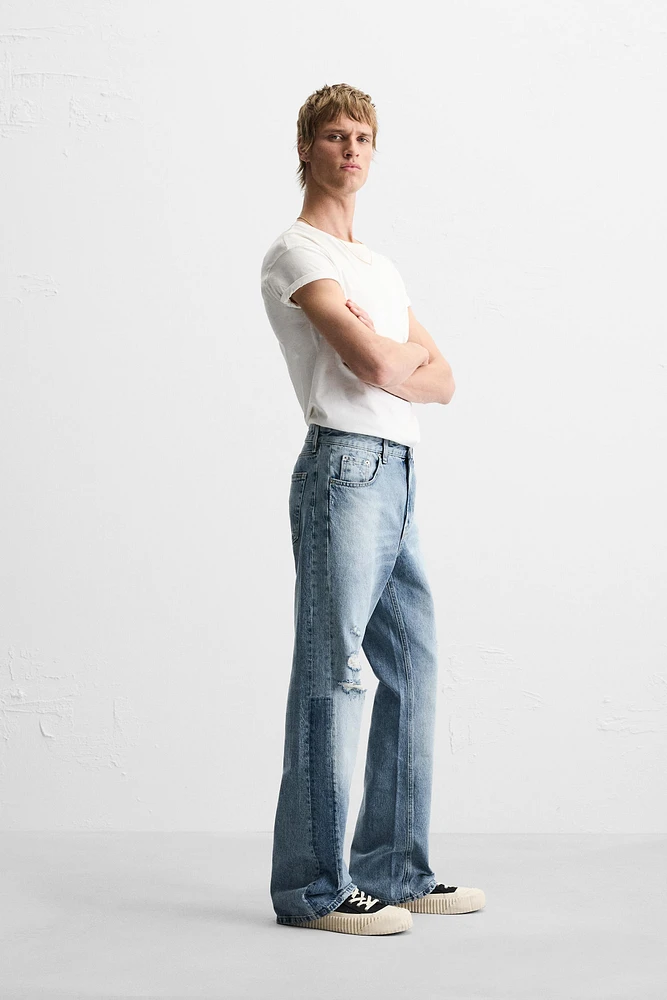 RIPPED FLARE FIT JEANS