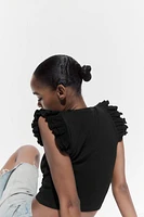 RUFFLED RIBBED SHIRT