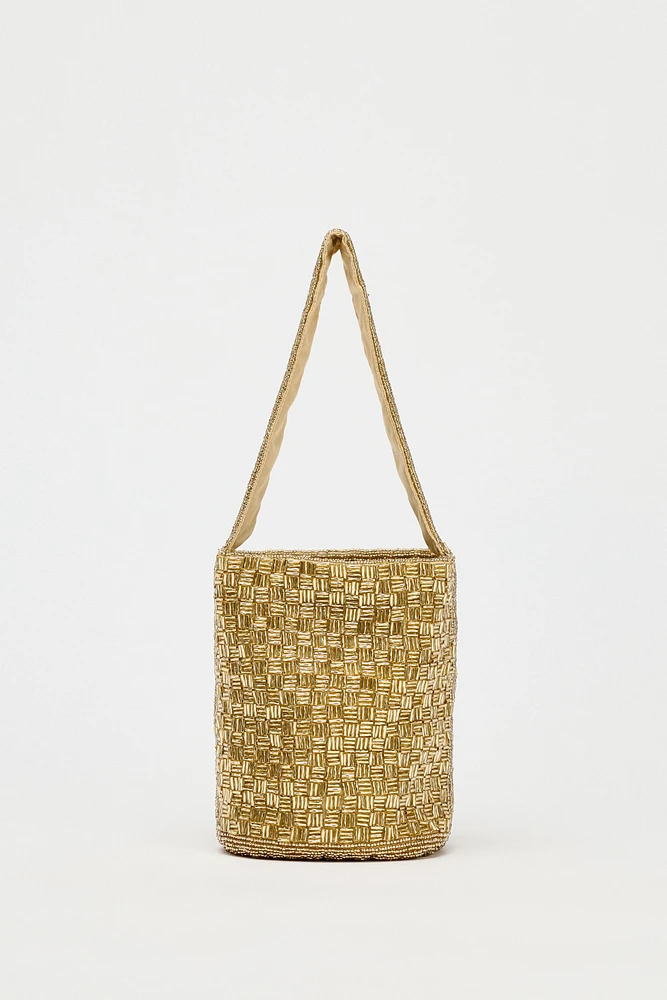 SEQUIN MINI BUCKET BAG