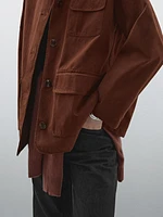 Russet cotton jacket with pocket details