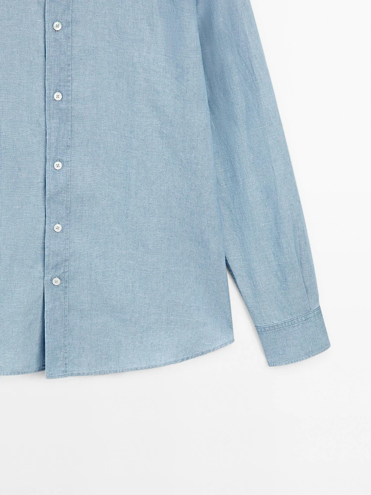 Chemise slim denim coton