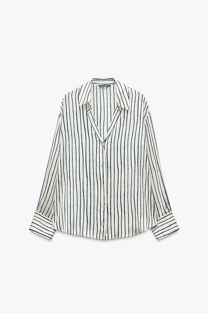 STRIPED SATIN SHIRT