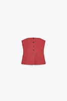 TOP BUSTIER À BOUTONS