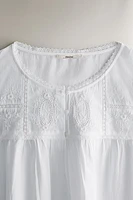 CHEMISE DE NUIT COTON BRODERIES