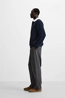 CONTRAST COLLAR POLO SWEATSHIRT