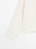 Cotton blend blouse with embroidery