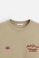 T-SHIRT WITH TONAL EMBROIDERY