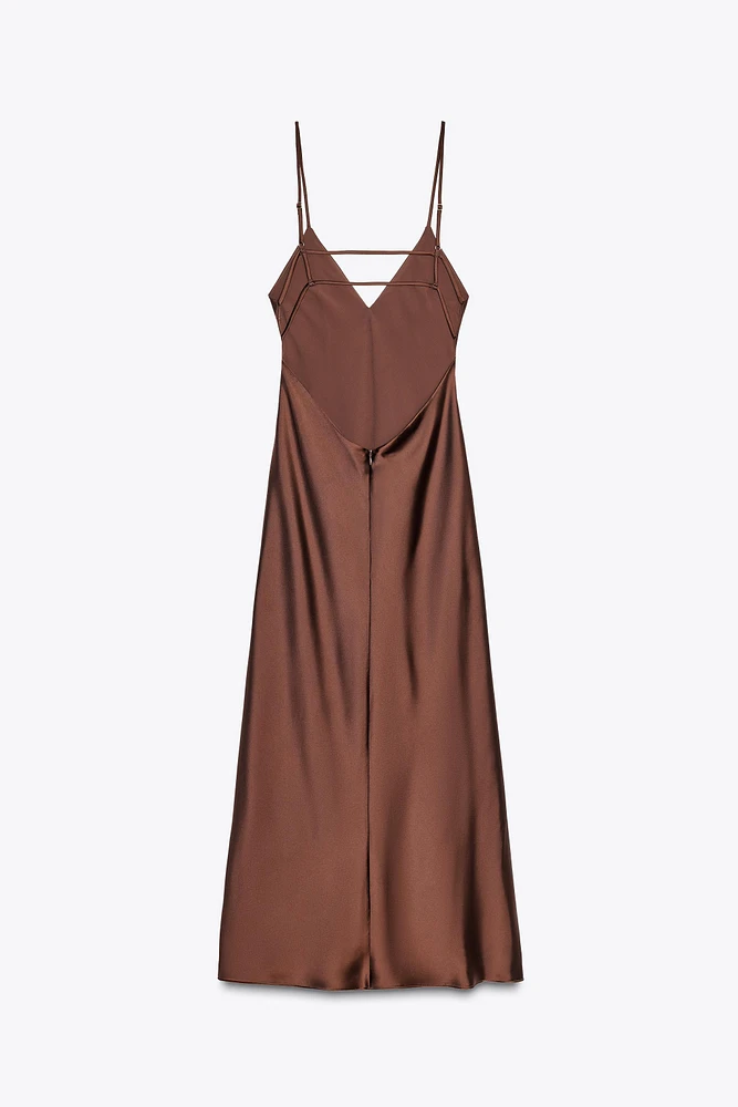 SATIN MIDI DRESS