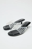 MULES KITTEN HEELS EFFET GOMME