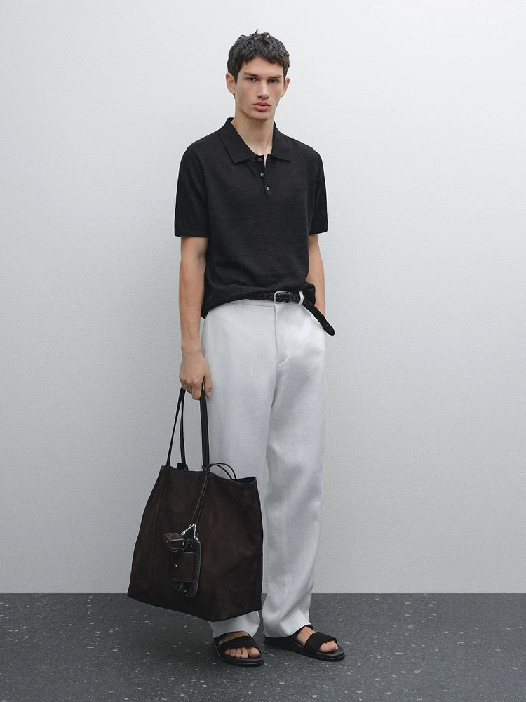 Polo en maille 100 % lin