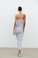 LINEN SKIRT WITH RUCHING