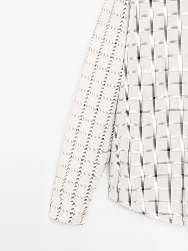 Regular fit check 100% cotton shirt