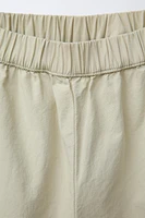 RUFFLED POPLIN PANTS
