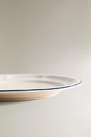 DESSERT PLATE WITH A GREEN RIM