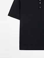 Polo en maille avec col coloré