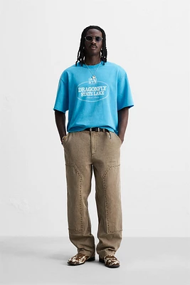 WASHED SWEATSHIRT WITH CONTRAST PRINT
