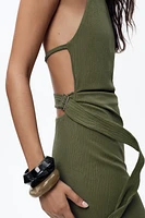 TEXTURED HALTER DRESS