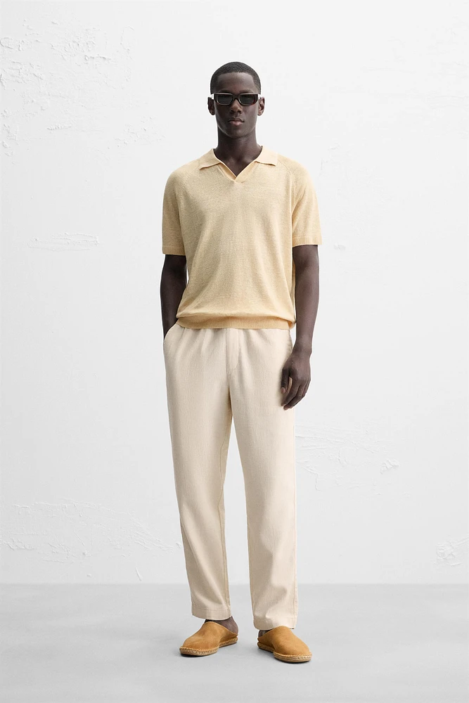 POLO EN MAILLE 100 % LIN