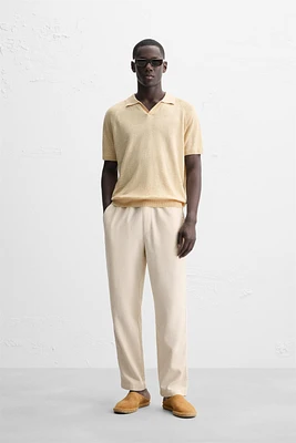 POLO EN MAILLE 100 % LIN