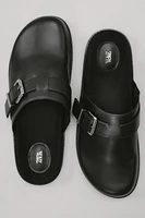 METALLIC BUCKLE CLOGS