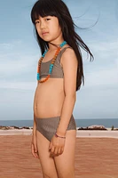 STRIPED HIGH-WAISTED BIKINI TOP LIMITED EDITION