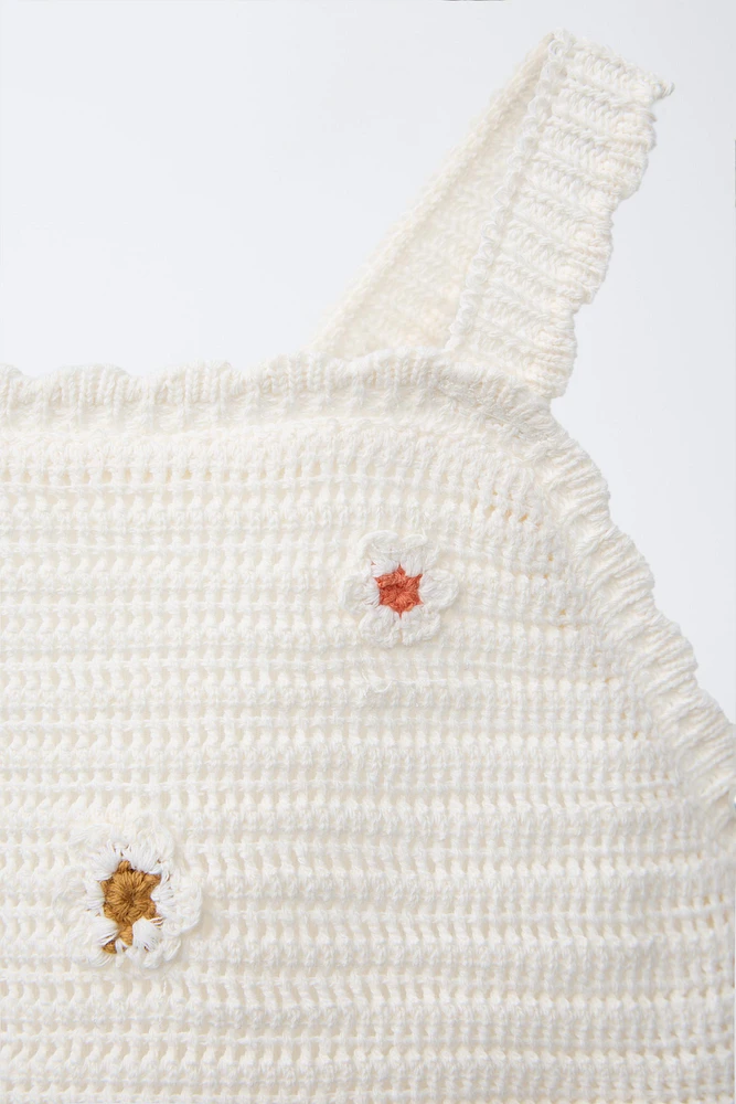 3-6 ANS/ MAILLOT DE BAIN CROCHET FLEURS