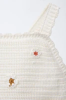 3-6 ANS/ MAILLOT DE BAIN CROCHET FLEURS