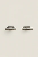 SET OF LONG METALLIC KNOBS (SET OF 2)
