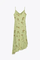 PRINTED TULLE MIDI DRESS