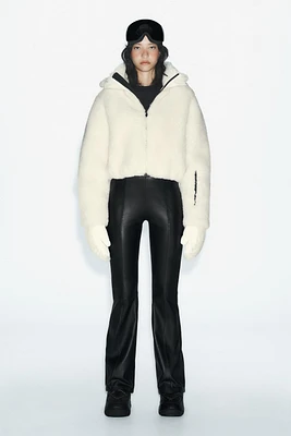 FLARED 100% LEATHER PANTS