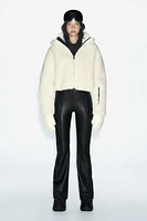 FLARED 100% LEATHER PANTS