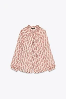 PRINTED SHIRT WITH METALLIC THREAD