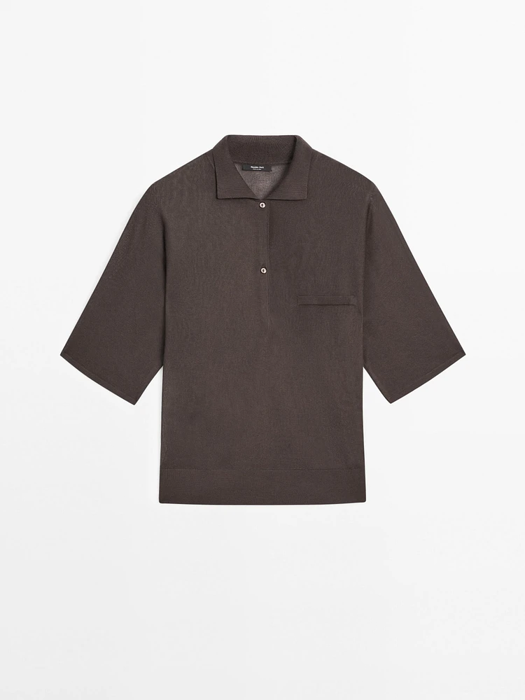 Flowing cape-style polo shirt