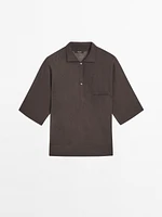 Flowing cape-style polo shirt