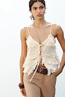 RUFFLED KNIT TOP