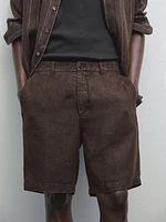 100% linen Bermuda shorts