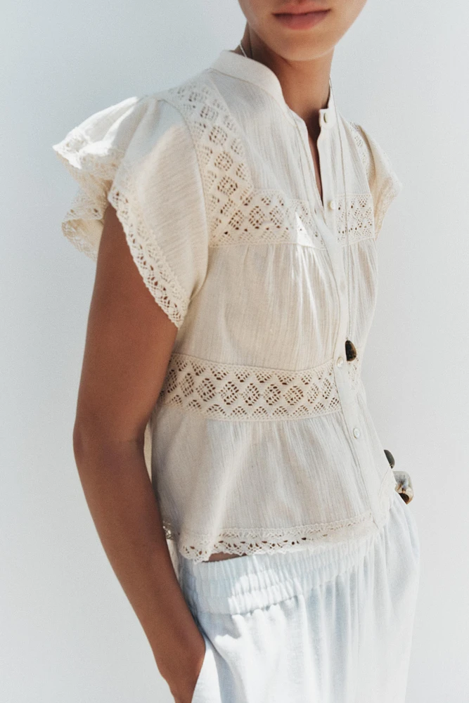 RUSTIC CROCHET LADDER STITCH TOP